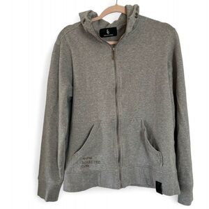Selected Homme Gray Zip-Up Hoodie Large